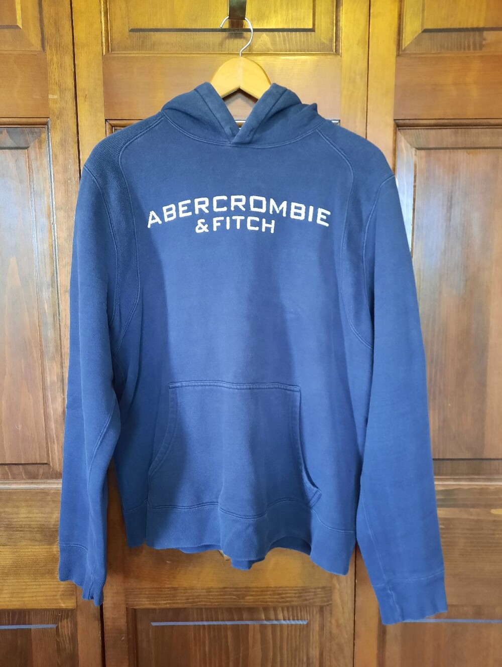 Vintage Y2K Abercrombie & Fitch Muscle Navy Graphic Hoodie Sweatshirt Size Large